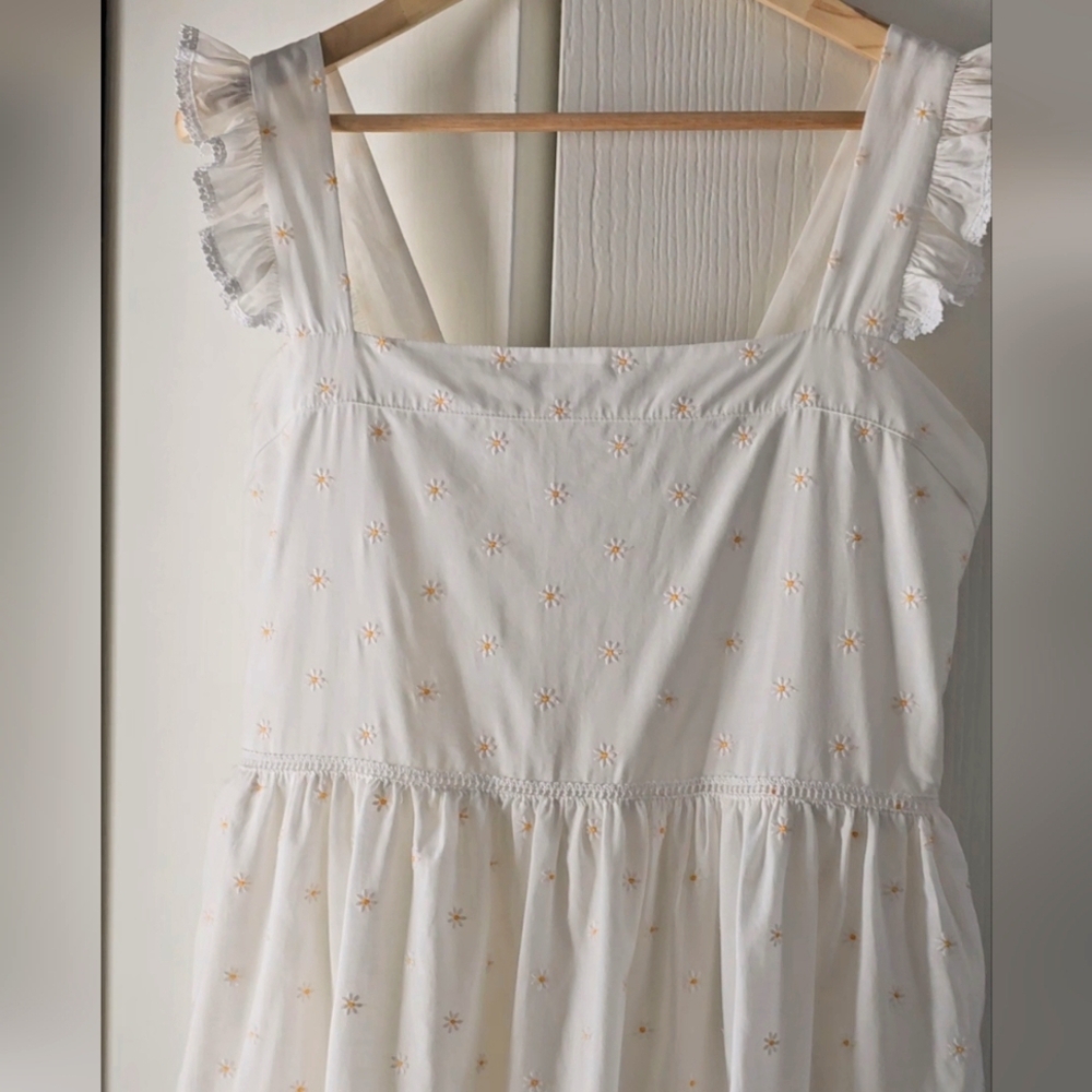 Dondolo White Embroidered Daisy Maxi Dress Size XXL NWT Southern Coastal Summer
